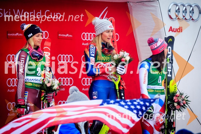  Frida Hansdotter, smučarka (Švedska);  Mikaela Shiffrin, smučarka (ZDA);  Wendy Holdener, smučarka (Švica)54. Zlata lisica, slalom