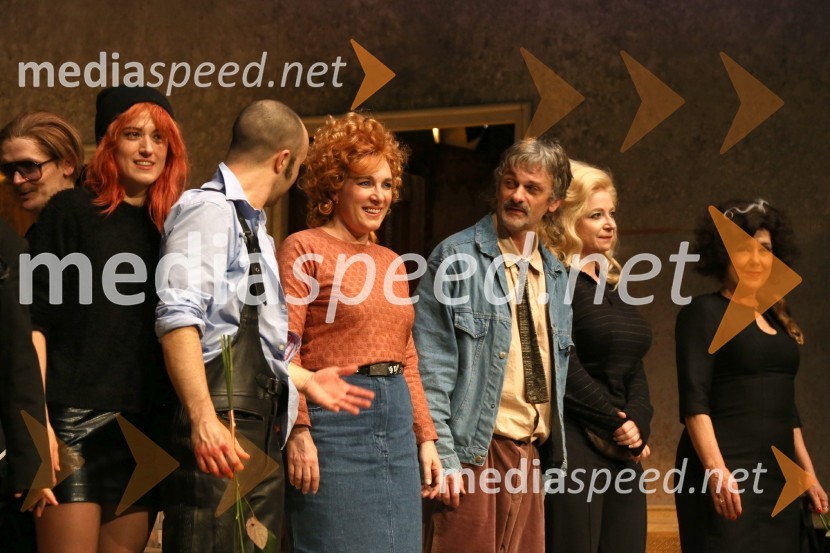  Eva Kraš, igralka;  Nejc Ropret, igralec;  Maša Žilavec, igralka;  Vladimir Vlaškalić, igralecSamomorilec, premiera predstave