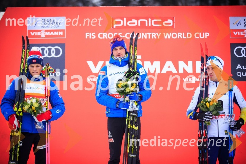  Johannes Høsflot Klæbo, smučarski tekač, Norveška;  Alexey  Poltoranin, smučarski tekač, Kazahstan;  Calle Halfvarsson, smučarski tekač (Švedska)Svetovni pokal v teku na smučeh, nedelja