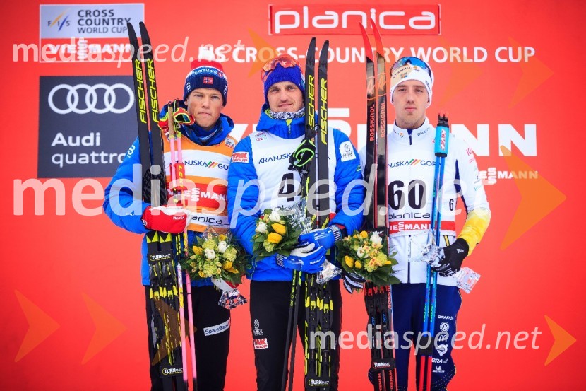  Johannes Høsflot Klæbo, smučarski tekač, Norveška;  Alexey  Poltoranin, smučarski tekač, Kazahstan;  Calle Halfvarsson, smučarski tekač (Švedska)Svetovni pokal v teku na smučeh, nedelja