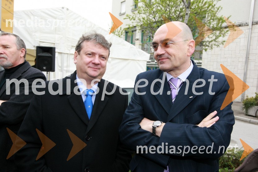 Iztok Jarc, minister za kmetijstvo, gozdarstvo in prehrano RS in dr. Draško Veselinovič, predsednik uprave Deželne banke Slovenije d.d.Otvoritev poslovne enote Deželne banke Slovenije v Novi Gorici