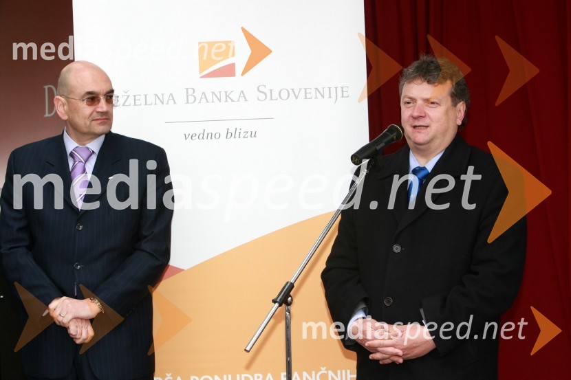 Dr. Draško Veselinovič, predsednik uprave Deželne banke Slovenije d.d. in Iztok Jarc, minister za kmetijstvo, gozdarstvo in prehrano RSOtvoritev poslovne enote Deželne banke Slovenije v Novi Gorici
