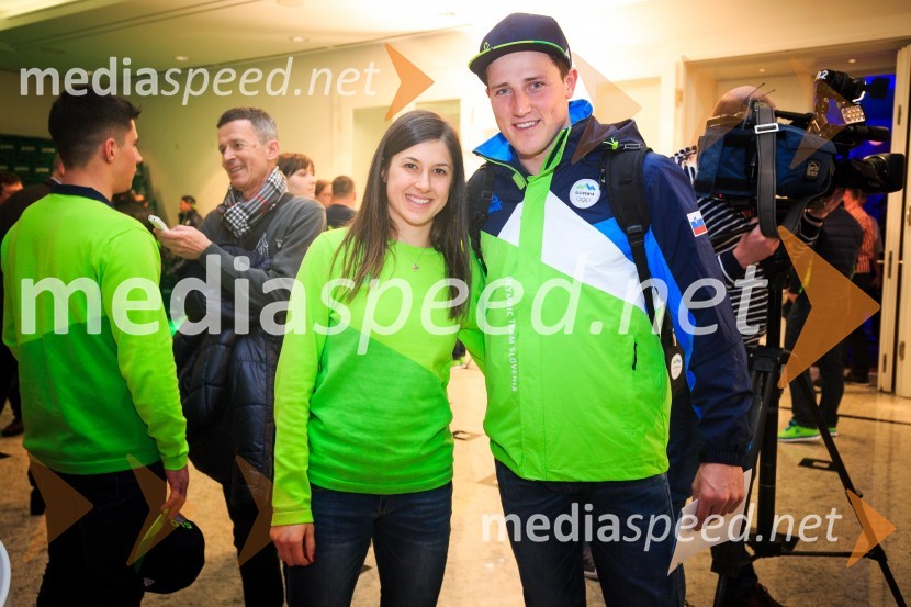  Tina Robnik, smučarka;  Štefan Hadalin, smučarPredstavitev slovenske olimpijske reprezentance - Pjongčang 2018