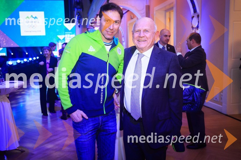  Sandi Murovec - Muri ,  kreator OI oblačil;  Janez 	 Kocijančič, nekdanji predsednik OKS Predstavitev slovenske olimpijske reprezentance - Pjongčang 2018