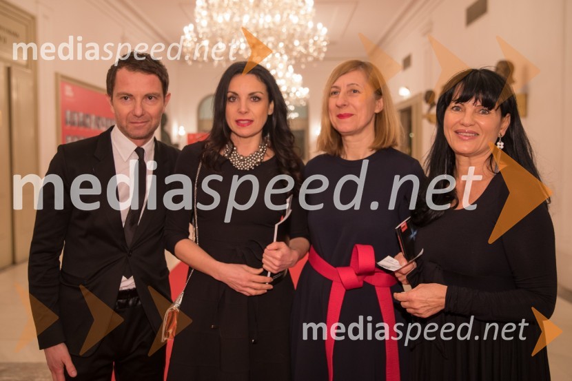  Tomaž Orešič, predsednik nadzornega sveta Elektro Maribor d.d.;  Tina Orešič;  Andreja Japelj, pomočnica direktorja SNG Maribor za tehnične zadeve; mag.  Helena  Cvikl, direktorica Višje strokovne šole za gostinstvo in turizem v MariborMoč usode, premiera opere