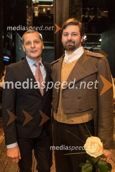  Danilo Rošker, direktor SNG Maribor;  Jure Počkaj, operni solistMoč usode, premiera opere