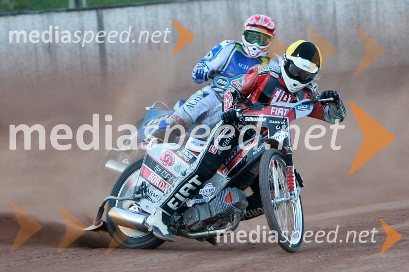 Matej Žagar (AMTK Ljubljana), Jernej Kolenko (AMTK Ljubljana)SPEEDWAY DP posameznikov 2008 2. dirka, Skupina A