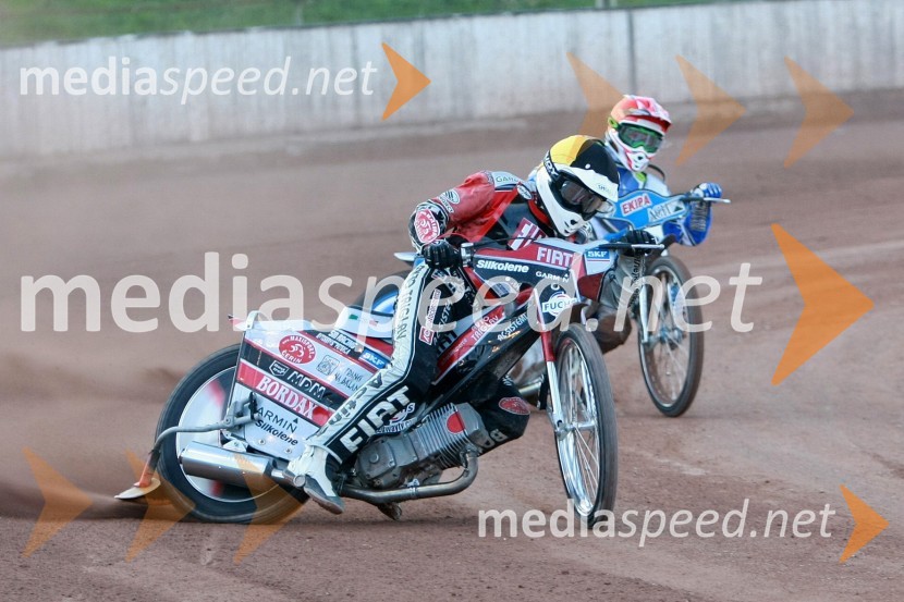 Jernej Kolenko (AMTK Ljubljana) in Matej Žagar (AMTK Ljubljana)SPEEDWAY DP posameznikov 2008 2. dirka, Skupina A