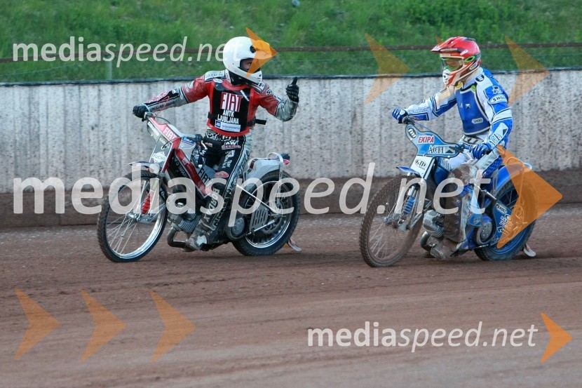 Jernej Kolenko (AMTK Ljubljana) in Matej Žagar (AMTK Ljubljana)SPEEDWAY DP posameznikov 2008 2. dirka, Skupina A