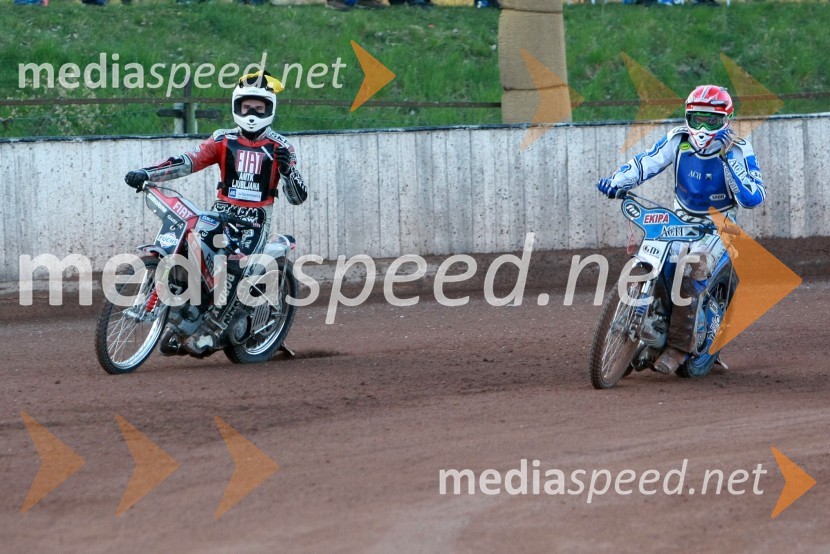 Jernej Kolenko (AMTK Ljubljana) in Matej Žagar (AMTK Ljubljana)SPEEDWAY DP posameznikov 2008 2. dirka, Skupina A