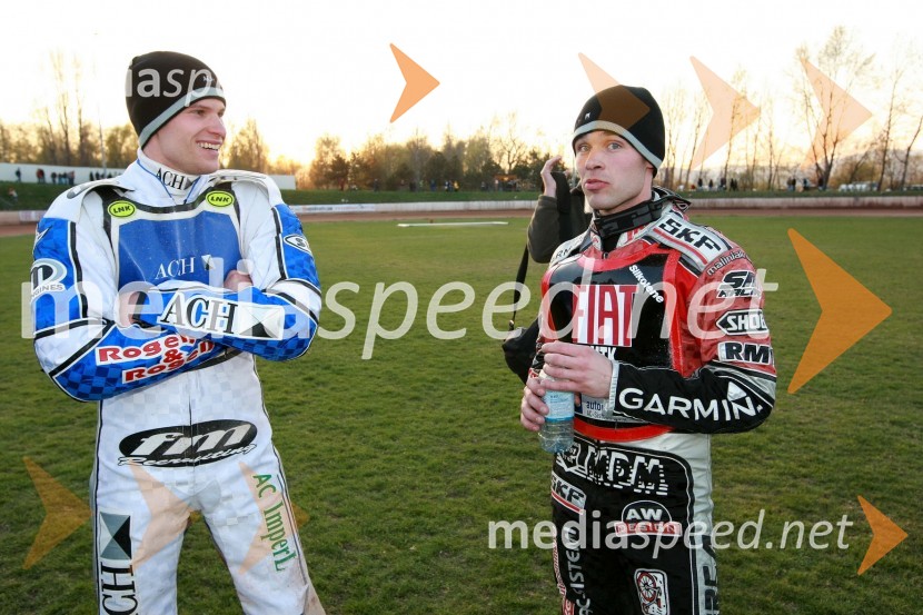 Matej Žagar (AMTK Ljubljana) in Jernej Kolenko (AMTK Ljubljana)SPEEDWAY DP posameznikov 2008 2. dirka, Skupina A