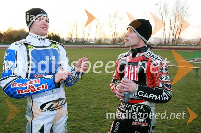 Matej Žagar (AMTK Ljubljana) in Jernej Kolenko (AMTK Ljubljana)SPEEDWAY DP posameznikov 2008 2. dirka, Skupina A