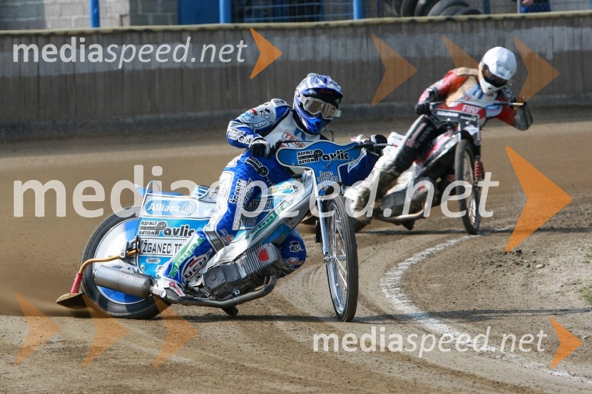 Jurica Pavlic (SK Unia Goričan) in Jernej Kolenko (AMTK Ljubljana)SPEEDWAY DP posameznikov 2008 3. dirka, Skupina A