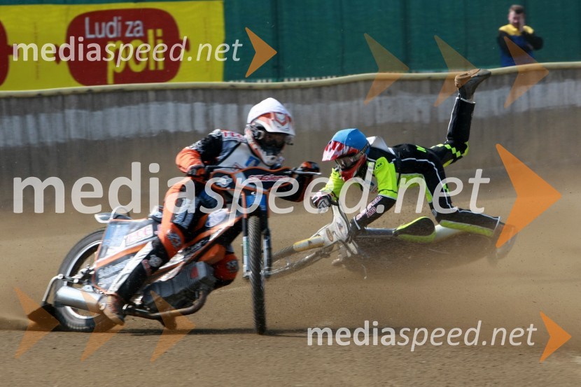 Manuel Novotny (Avstrija) in Nikola Martinec (SK Prelog)SPEEDWAY DP posameznikov 2008 3. dirka, Skupina A