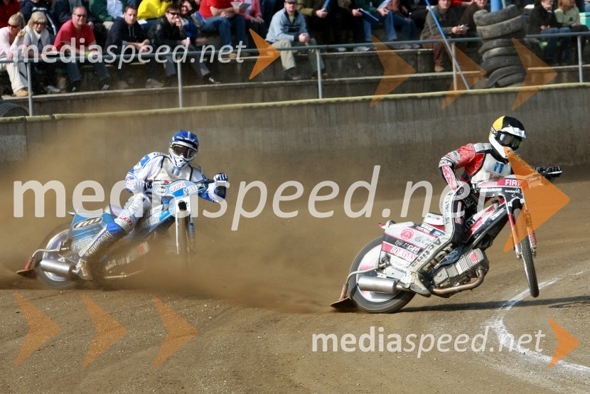 Matej Žagar (AMTK Ljubljana) in Jernej Kolenko (AMTK Ljubljana)SPEEDWAY DP posameznikov 2008 3. dirka, Skupina A