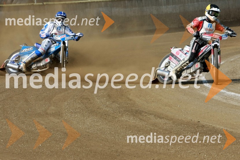 Matej Žagar (AMTK Ljubljana) in Jernej Kolenko (AMTK Ljubljana)SPEEDWAY DP posameznikov 2008 3. dirka, Skupina A