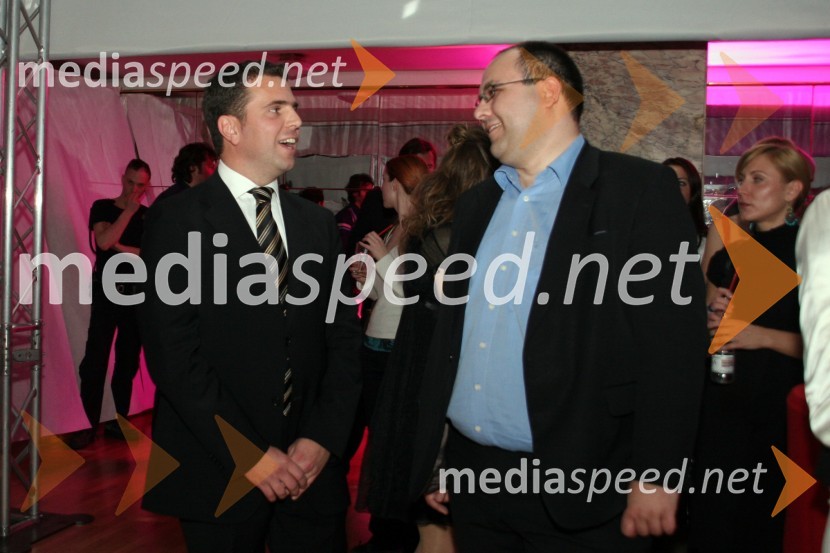 Tomaž Jontes, direktor Planeta in Simon Šketa, vodja službe za odnose z javnostmi MobitelPraznovanje 5. obletnice portala Planet