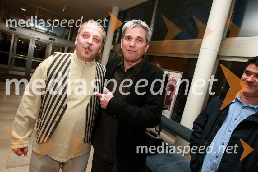 Janez Pirc, izvršni producent in Metod Pevec, režiser filmaPredpremiera filma Hit poletja