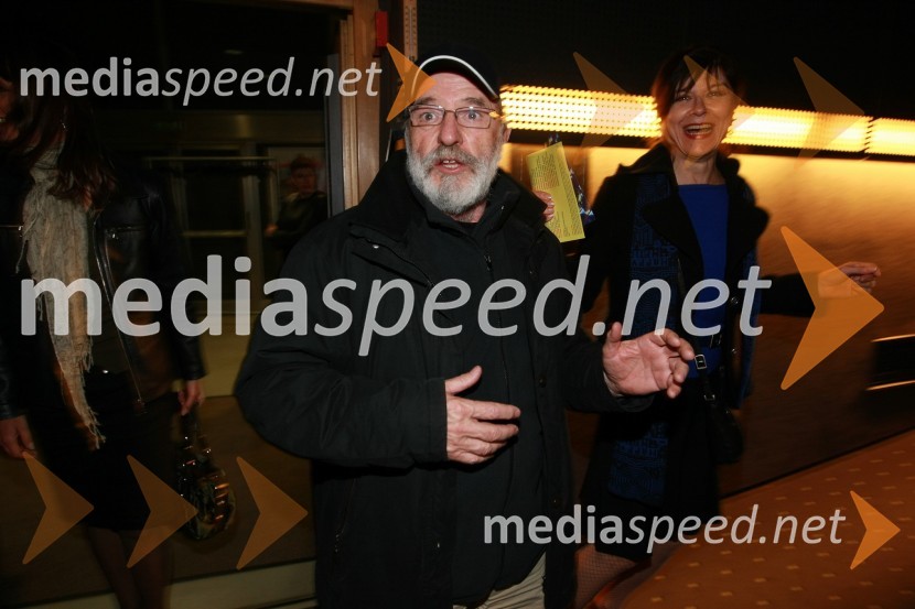 Janez Hočevar-Rifle, igralec in njegova življenjska sopotnica Maja Boh, igralkaPredpremiera filma Hit poletja