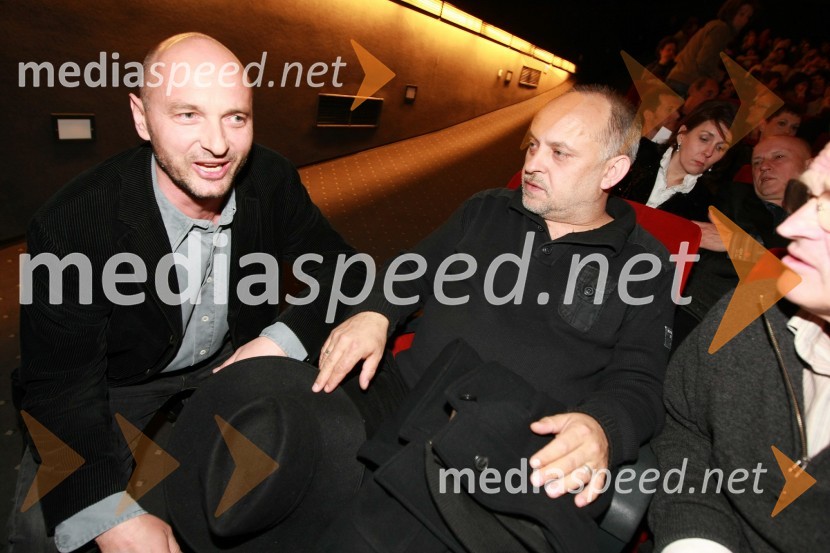 Dario Varga, igralec in Feri Lainšček, scenarist filmaPredpremiera filma Hit poletja