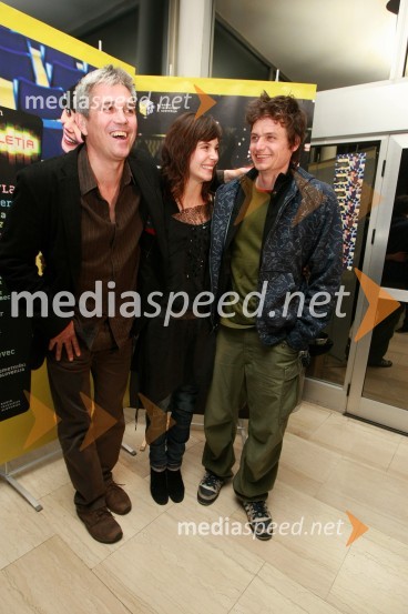 Metod Pevec, režiser filma, Ula Furlan Molk, igralka in Primož Bezjak, igralecPredpremiera filma Hit poletja