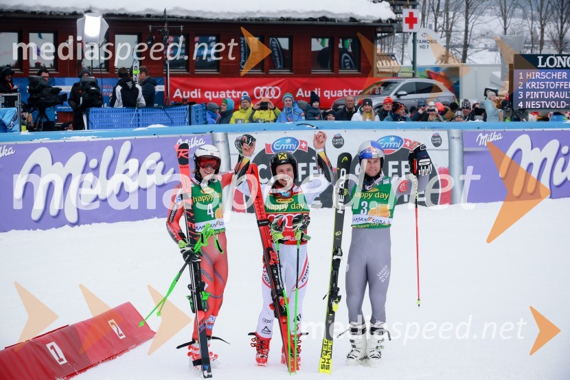  Henrik Kristoffersen, smučar (Norveška);  Marcel Hirscher, smučar (Avstrija);  Alexis Pinturault, smučar, Francija57. Pokal Vitranc, veleslalom