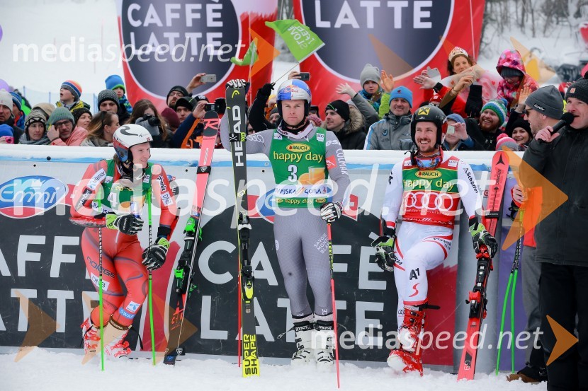  Henrik Kristoffersen, smučar (Norveška);  Alexis Pinturault, smučar, Francija;  Marcel Hirscher, smučar (Avstrija)57. Pokal Vitranc, veleslalom