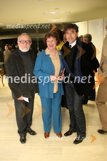 Iko Otrin, koreograf in nekdanji baletnik, njegova žena Breda Pugelj Otrin in Dinko Bogdanić, koreograf in plesalecPremiera baleta Mozart vs. Schumann, SNG Opera in balet Ljubljana