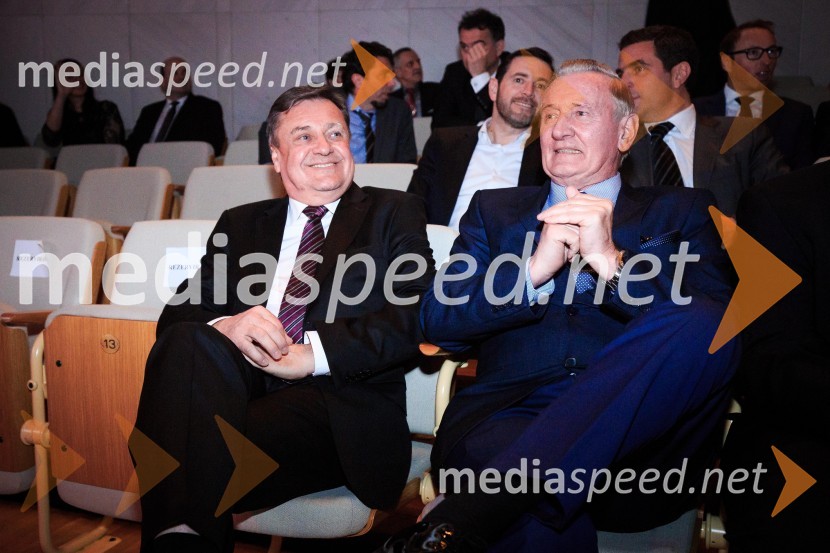  Zoran Janković, župan, Mestna občina Ljubljana;  Gorazd Žmavc, minister brez listnice na uradu za Slovence v zamejstvu in po svetu50. podelitev nagrad Gospodarske zbornice Slovenije