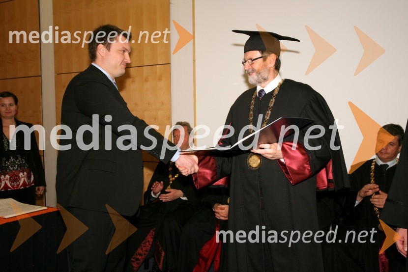 Dr. Bojan Vohar in prof. dr. Ivan Rozman, rektor Univerze v MariboruPromocija doktorjev znanosti Univerze v Mariboru, april 2008