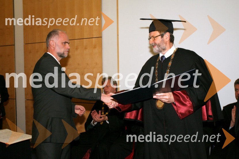 Dr. Borut Macuh in prof. dr. Ivan Rozman, rektor Univerze v MariboruPromocija doktorjev znanosti Univerze v Mariboru, april 2008