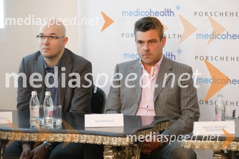 dr. Andrej Muževič, ekonomist, soustanovitelj Medicohealth;  Milan Rajlič, soustanovitelj MedicohealthMedicohealth, predstavitev slovenske aplikacije