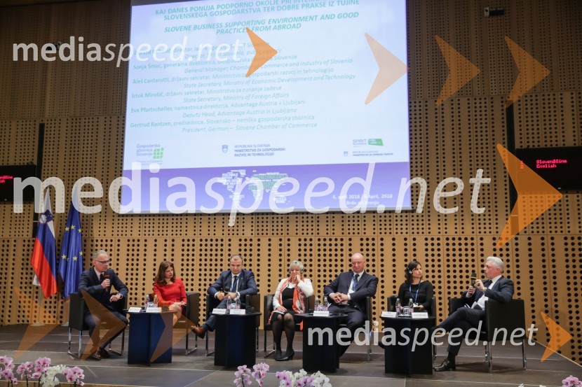  Igor Evgen Bergant, novinar in TV voditelj; mag. Sonja  Šmuc, generalna direktorica GZS;  Aleš   Cantarutti, državni sekretar, Ministrstvo za gospodarski razvoj in tehnologijo;  Gertrud Rantzen, predsednica upravnega odbora, Slovensko-nemška gospodarska zbornica;  Gorazd   Mihelič, direktor SPIRIT Slovenija, javna agencija;  Eva Pfurtscheller, Advantage Austria;  Iztok Mirošič, bivši veleposlanik Republike Slovenije v Združenem kraljestvu Velike Britanije in Severne Irske1. Nacionalna konferenca o internacionalizaciji slovenskega gospodarstva