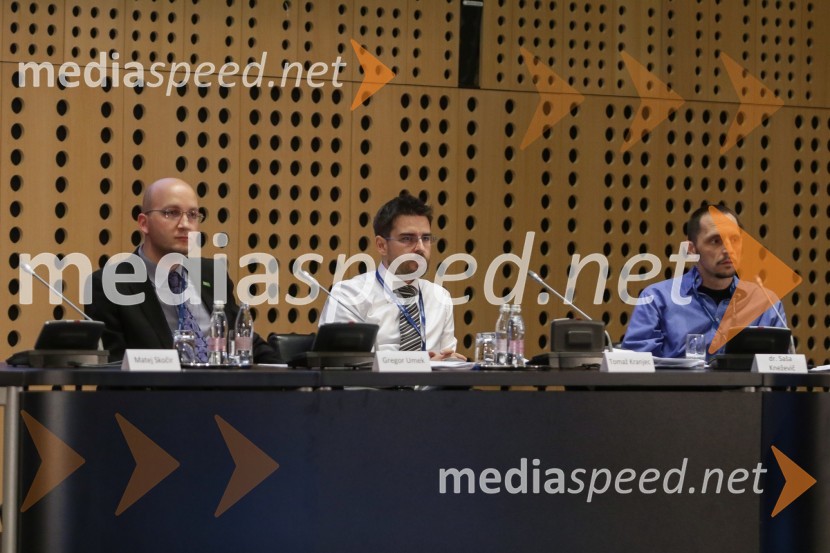  Matej Skočir, MGRT;  Gregor  Umek, nosilec javnih razpisov, Ministrstvo za gospodarski razvoj in tehnologijo; dr. Saša Kneževič, nosilec javnih razpisov, Ministrstvo za gospodarski razvoj in tehnologijo1. Nacionalna konferenca o internacionalizaciji slovenskega gospodarstva