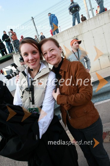 Joanna Klein, The BSI Speedway Team in Violeta Freeland, predsednica AMD KrškoSPEEDWAY GRAND PRIX, VN Slovenije 2008, dirka