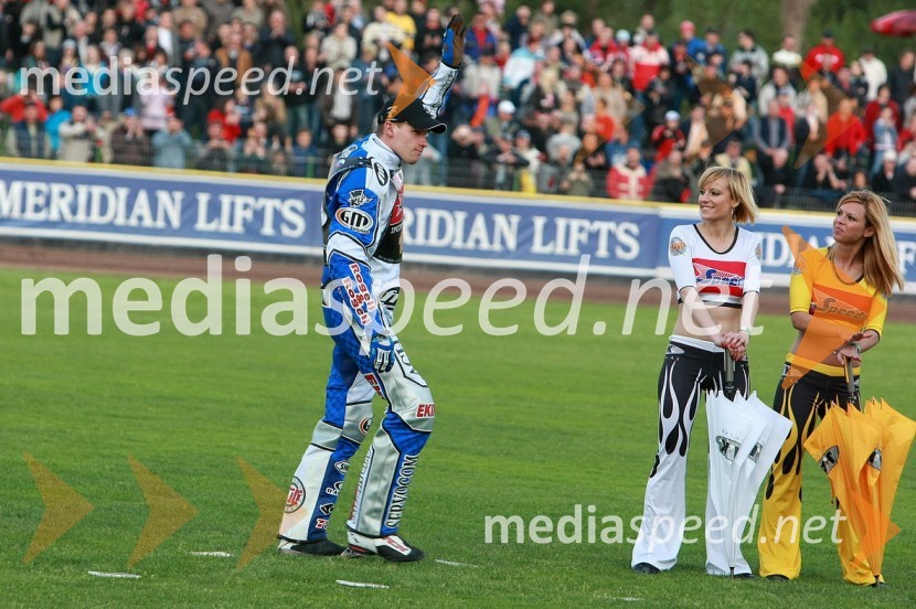 Matej Žagar (AMTK Ljubljana), Slovenija in štartni dekletiSPEEDWAY GRAND PRIX, VN Slovenije 2008, dirka