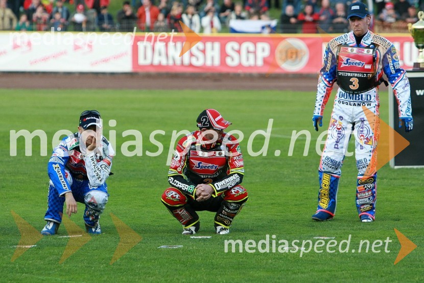 Nicki Pedersen, Danska, Leigh Adams, Avstralija in Jason Crump, AvtralijaSPEEDWAY GRAND PRIX, VN Slovenije 2008, dirka