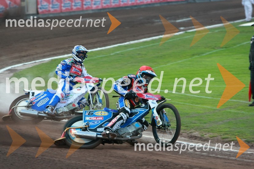 Nicki Pedersen, Danska in Greg Hancock, ZDASPEEDWAY GRAND PRIX, VN Slovenije 2008, dirka