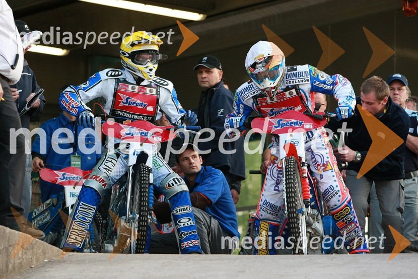 Matej Žagar, Slovenija in Jason Crump, AvstralijaSPEEDWAY GRAND PRIX, VN Slovenije 2008, dirka