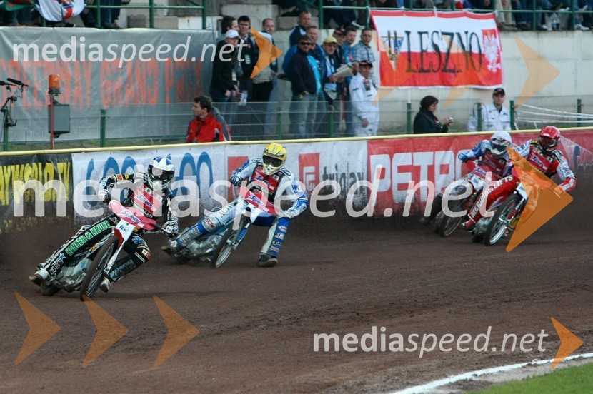 Niels Kristian Iversen, Danska, Matej Žagar, Slovenija, Jason Crump, Avstralija, Hans Andersen, DanskaSPEEDWAY GRAND PRIX, VN Slovenije 2008, dirka