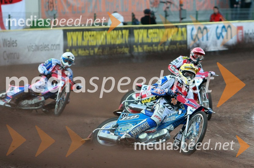 Jason Crump, Avstralija, Matej Žagar (AMTK Ljubljana), Slovenija, Hans Andersen, DanskaSPEEDWAY GRAND PRIX, VN Slovenije 2008, dirka