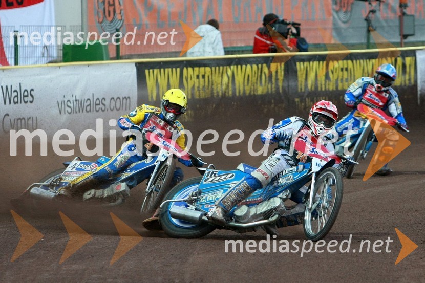 Tomasz Gollob, Poljska, Matej Žagar (AMTK Ljubljana), Slovenija, Rune Holta, PoljskaSPEEDWAY GRAND PRIX, VN Slovenije 2008, dirka