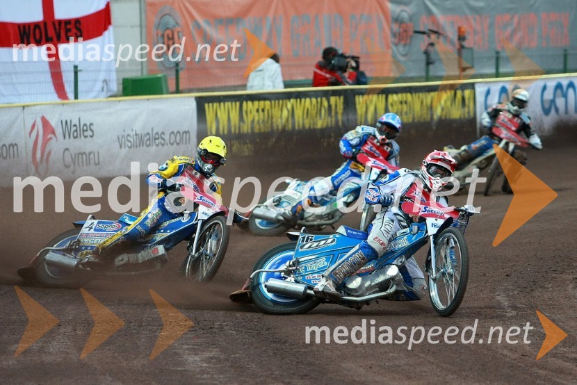 Tomasz Gollob, Poljska, Rune Holta, Poljska, Matej Žagar (AMTK Ljubljana), Slovenija, Bjarne Pedersen, DanskaSPEEDWAY GRAND PRIX, VN Slovenije 2008, dirka
