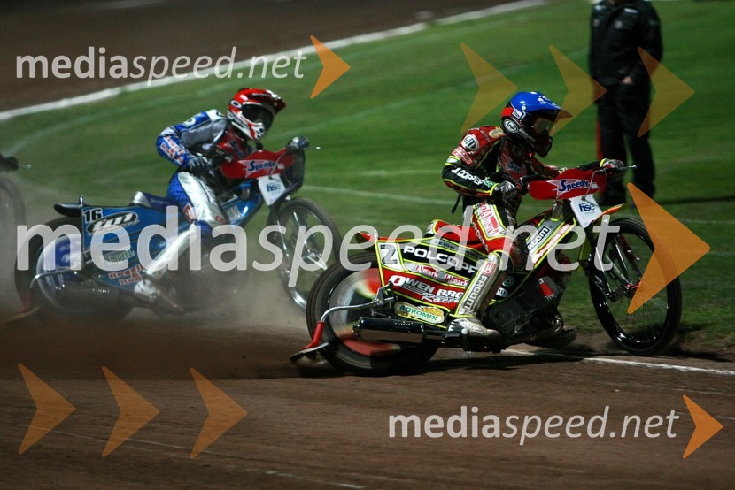 Matej Žagar (AMTK Ljubljana), Slovenija in Leigh Adams, AvstralijaSPEEDWAY GRAND PRIX, VN Slovenije 2008, dirka