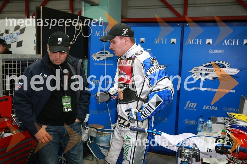 Franci (oče) in Matej Žagar (AMTK Ljubljana), SlovenijaSPEEDWAY GRAND PRIX, VN Slovenije 2008, dirka