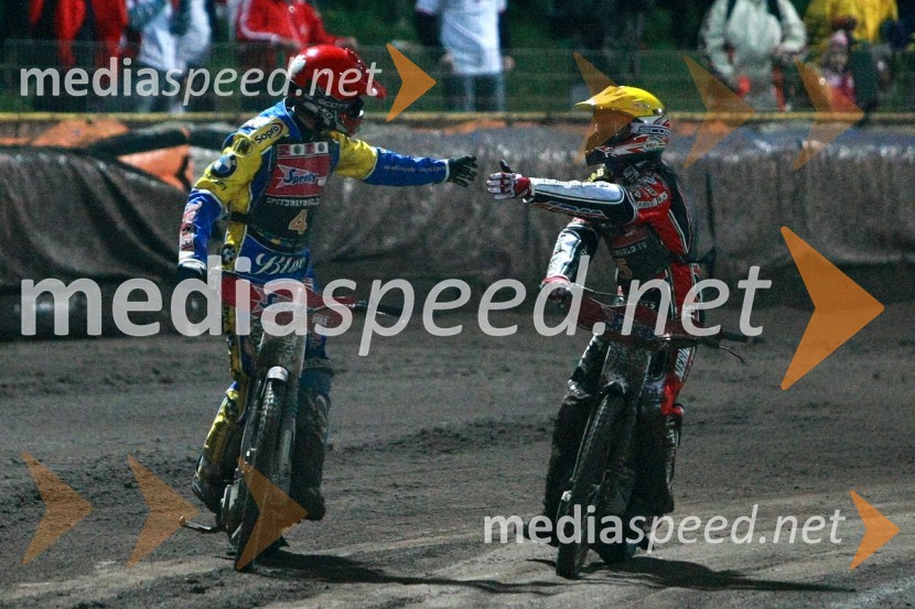 Tomasz Gollob, Poljska in Hans Andersen, DanskaSPEEDWAY GRAND PRIX, VN Slovenije 2008, dirka