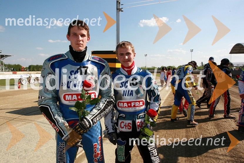 Ladislav Vida in Dalibor Bot, ST Lendava
 
SPEEDWAY, DP mladincev 2008 1. dirka
