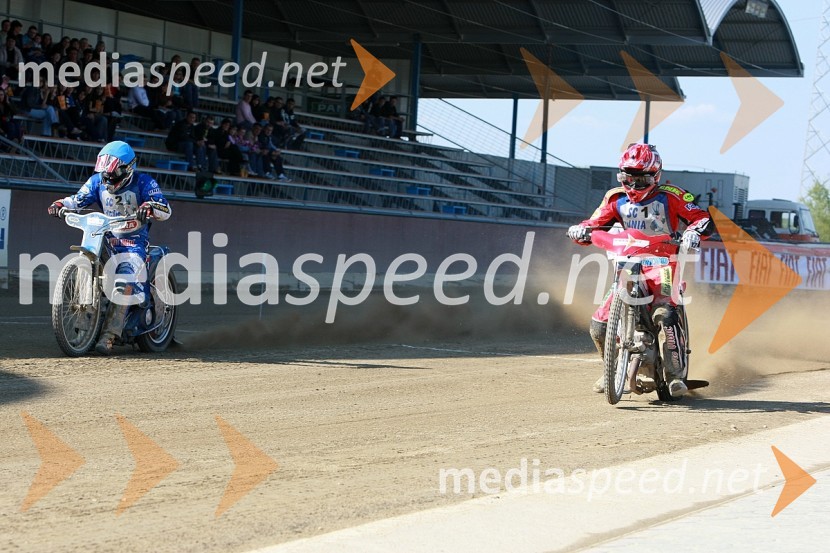 Krešo Petković, SK Prelog in Aleksander Čonda, AMD KrškoSPEEDWAY, DP mladincev 2008 1. dirka