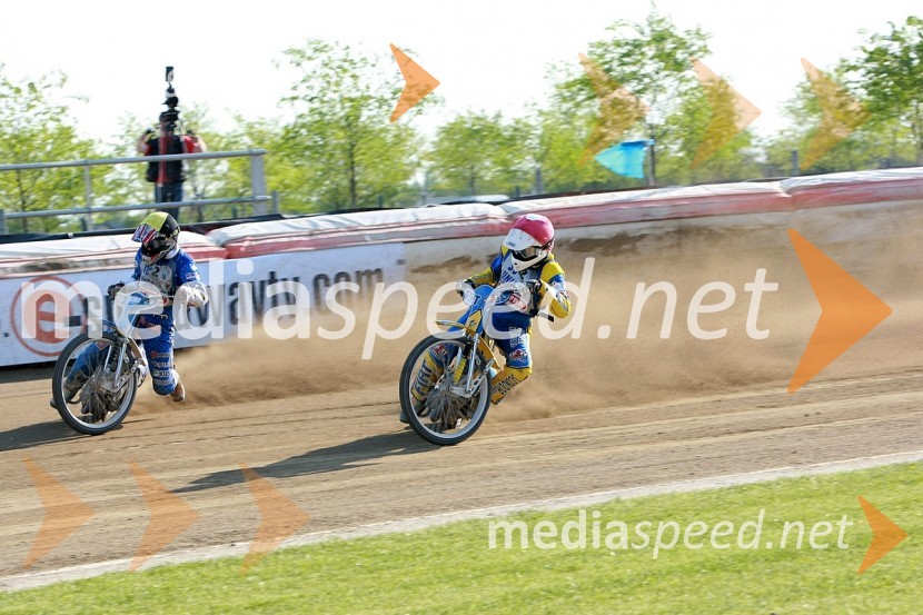 Krešo Petković, SK Prelog in Matic Voldrih, AMTK Ljubljana
SPEEDWAY, DP mladincev 2008 1. dirka