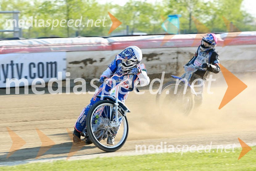 Matija Duh, AMD Krško in Dino Kovačić SK, Unia Goričan
SPEEDWAY, DP mladincev 2008 1. dirka